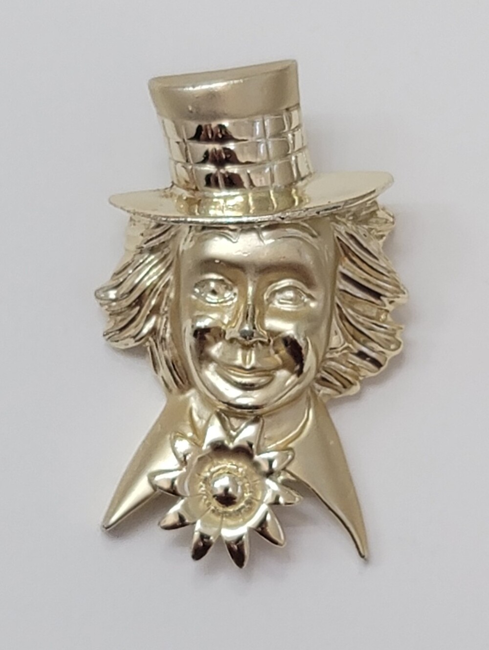 Gold Tone Clown Brooch / Vintage - Picture 1 of 6